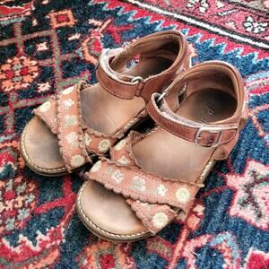 Petit Nord Embroidered Flower Sandals Sz. 27